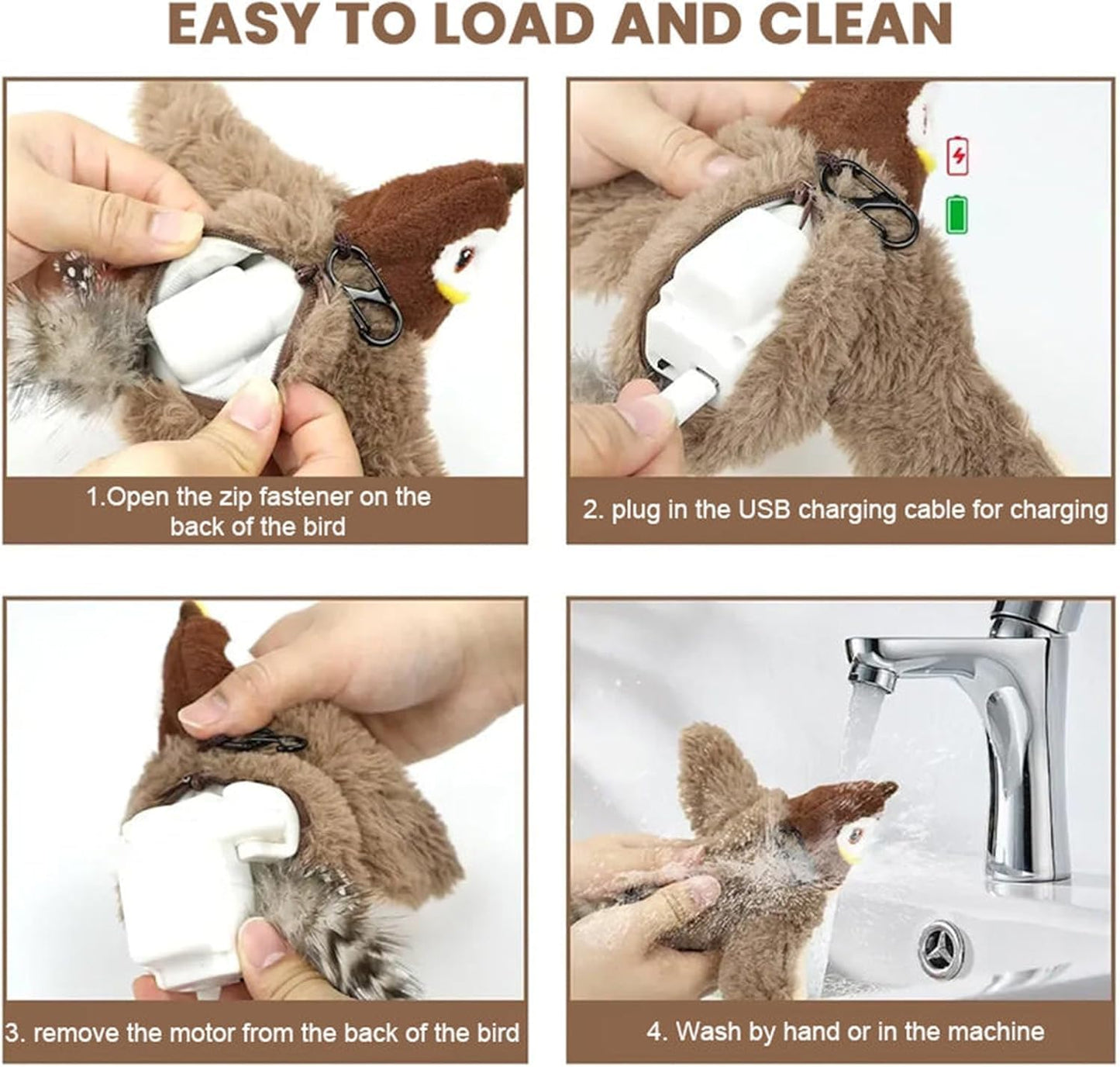 Purely Paws™ AeroBird - Interactive Motion Activated Cat Toy | Fluttering Bird for Indoor Cats