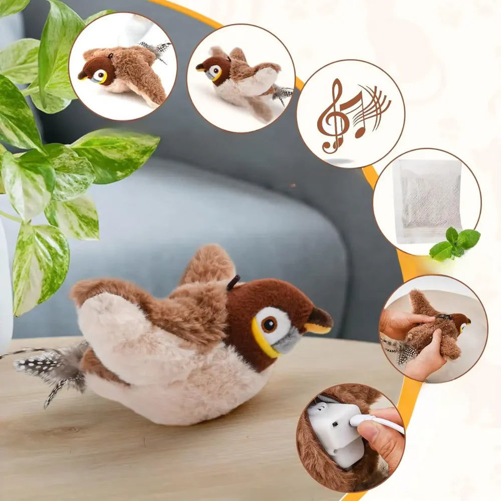 Purely Paws™ AeroBird - Interactive Motion Activated Cat Toy | Fluttering Bird for Indoor Cats