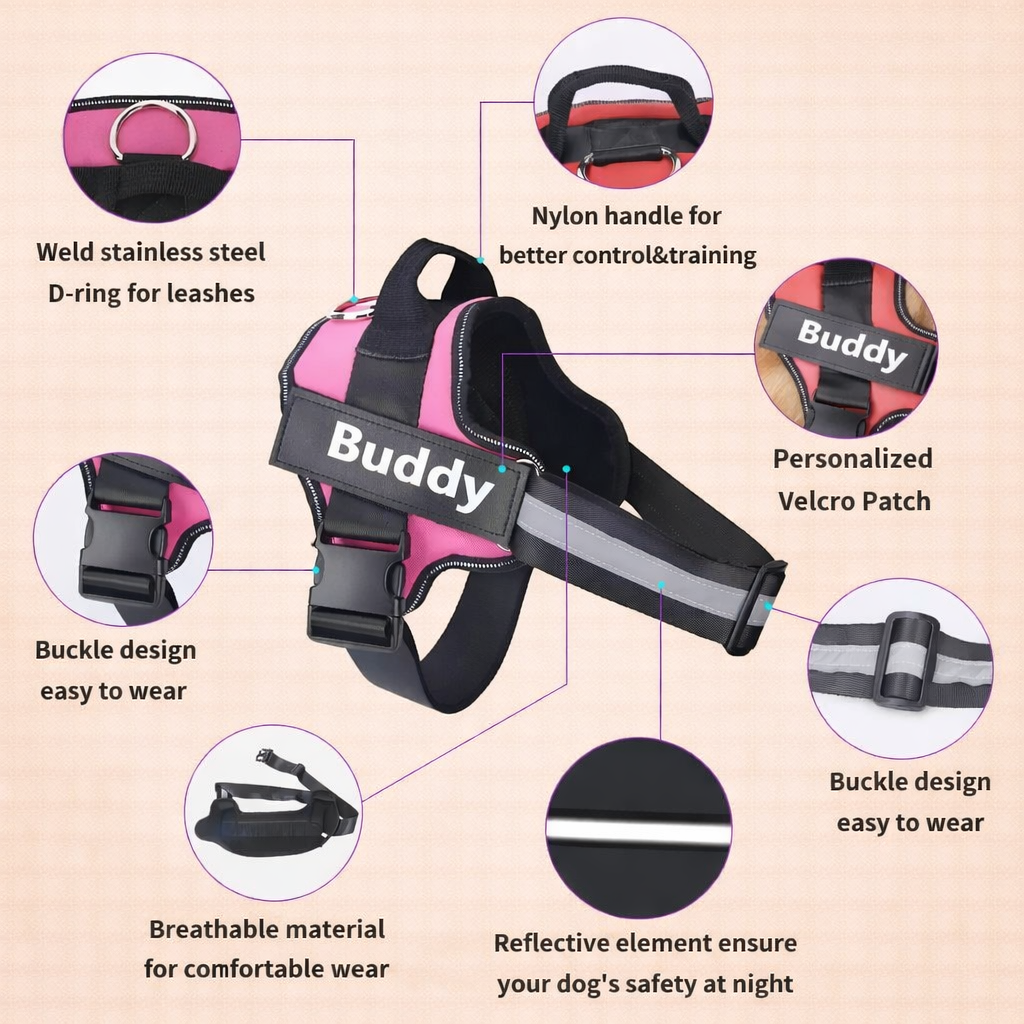 Personalised No Pull Dog Harness