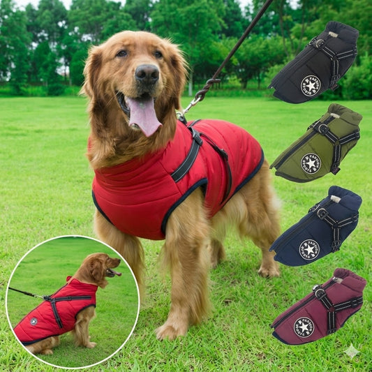 Dog Jacket with Built-In Harness | Warm & Waterproof